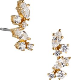 Shop Nadri Online | Nordstrom Ear Crawlers, Cz Stud Earrings, Earrings In Gold, Dillard's, Gold Earrings Studs, Rhodium Plated, Gold Earrings, Cubic Zirconia, 18k Gold