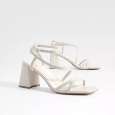 Nwt - Never Worn Wardrobe Ideas, Mid Heel, Strappy Sandals, Cream White, Shoes Women Heels, Shoes Heels, Off White, Women Shoes, Sandals