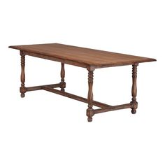 an old style wooden table with two legs and a long, narrow base on the top