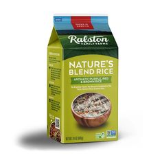 a carton of nature's blend rice on a white background