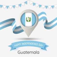 a map pointer with the flag of guatemala on it and an inscription happy independence day