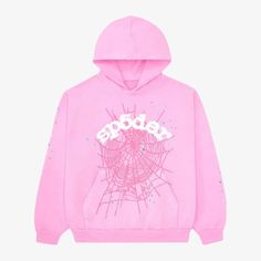 Sp5der 'OG Web' Pullover Hoodie Pink (FW23) SP5-PINKOG-HD - SOLE SERIOUSS (1) Tech Clothing, Embellished Denim Jacket, Embellished Denim, Pink Hoodie, Casual Wardrobe, Luxury Streetwear, Piece Of Clothing, Pullover Hoodie, Atlanta