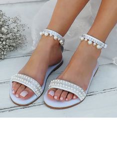 JJ's House Pearl Rhinestone Tassel Women's Flat Heel Wedding Beach Summer Wedding Sandals Bridal Shoes Boho Faux Leather Buckle No Open Toe Wedding Shoes. #JJ's House #Pearl #Rhinestone #Tassel #Women's #FlatHeel #Wedding #Beach #Summer #WeddingSandals #BridalShoes #Boho #FauxLeather #Buckle #No #OpenToe #WeddingShoes Pearl Flat Sandals, Wedding Shoes Flats Sandals, Bride Shoes Flats, Wedding Shoes Pearl, Flat Bridal Shoes, Wedding Sandals For Bride, Bride Flats, Sandals Bridal, Bride Sandals