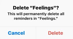 the words delete feelings are displayed in different colors and font styles, along with an image of a woman's face