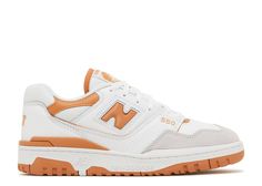 550 'Burnt Orange' - New Balance - BB550LSC - munsell white/sepia | Flight Club New Balance Shoes Orange, Burnt Orange Sneakers, Cute Orange Shoes, Burnt Orange Shoes, Custom Trainers, New Balance Orange, Bedazzled Shoes, Pink Nike Shoes, White Canvas Shoes