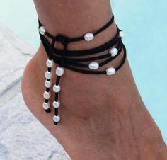 FRESHWATER Pearl Boho Multi Wrap Anklet / Bracelet | onlybracelet Cool Crafts For Teens, Cool Crafts, Barefoot Sandal, Anklet Jewelry, Crafts For Teens