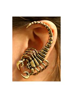 "This realistic and three dimensional Scorpion Ear Wrap is not for the faint of heart. It is 2 1/4\" long, cast in solid bronze and beautifully sculpted both front and back. This Ear Wrap is available for only the left ear. Scorpions belong to the arachnid family as do spiders. The Scorpion is also the symbol for the eighth astrological sign in the Zodiac, Scorpio. Depending on which zodiac system one uses, the approximate birth dates for an individual to be a Scorpio are November 16 to December Scorpion Jewelry, Scorpion Earrings, Scorpio Jewelry, Venus Flytrap, Zodiac Scorpio, Wrap Earrings, Insect Jewelry, Silver Ear Cuff, Ear Cuffs