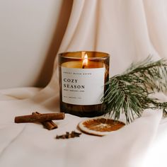 Sweet Water Decor Cozy Season 11 oz Soy Candle Winter Candle Aesthetic, Fall Candles Aesthetic, Christmas Candles Aesthetic, Candle Pics, Bicycle Aesthetic, Candle Photography Ideas, Fall Scented Candles, Candle Photoshoot, Winter Candles