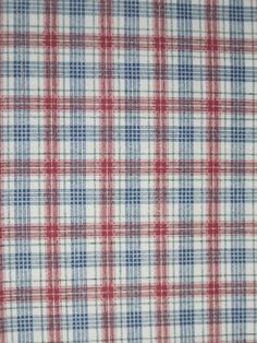 a red, white and blue plaid fabric