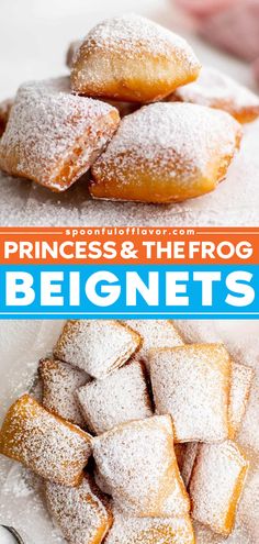 Out of yummy dessert ideas? Make these Princess and the Frog Beignets! These homemade sweet treats are inspired by the Disney Parks recipe and are soft, pillowy, and dusted with sweet powdered sugar. Save this pin! Princess And The Frog Beignets, Beignets Recipe Easy, Beignets Easy, Beignet Recipe, Princess And The Frog, Easy Baking Recipes Desserts, Baked Dessert Recipes, Fun Baking Recipes, Donut Recipes