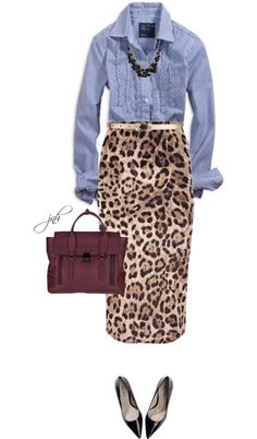 Look Rock, Leopard Print Skirt, Leopard Skirt, Work Style, Print Skirt, Looks Style, Mode Inspiration, Work Attire