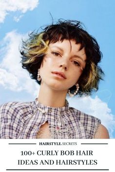 Curly Bob With Micro Bangs, Short Curly Bob With Undercut, Curly Bob Layers, Choppy Bob Curly Hair, Curly Chin Length Bob, 90s Curly Bob, Short Hair Alternative, Curly Shaggy Bob, Curly Short Hair Ideas