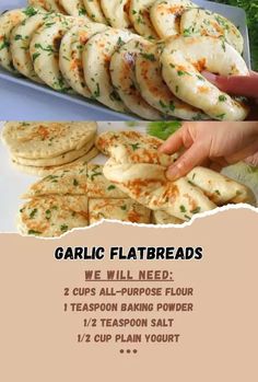 garlic flatbreads recipe with instructions on how to make them