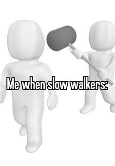 two people with ping pong paddles are facing each other and the words me when slow walkers