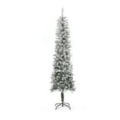 a white christmas tree with snow on it