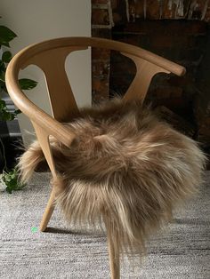 a chair that has some fur on it