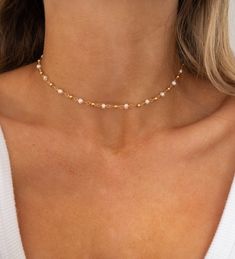 Kona Choker – JacqMaria Jewelry Jacqmaria Jewelry, Simple Gold Choker Necklace Designs, Choker Gold Necklace, Pearls Choker, Choker Necklace Designs, Two Necklaces, Choker Gold, Gold Choker Necklace, Gold Choker