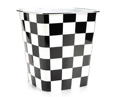 a black and white checkerboard pattern paper cup on a white background with clippings