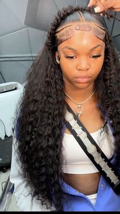 Braided Wig Hairstyles For Black Women, Butterfly Crown Braid On Wig, Wig Hairstyles Ideas Black Women Curly, Lace Frontal Hairstyles, Black Hair Protective Styles, Baddie Ideas, Lace Ideas, Braided Crown Hairstyles, Weave Ponytail Hairstyles