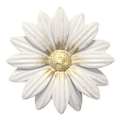 a white and gold flower on a white background