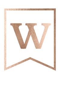 a white and gold logo with the letter w on it