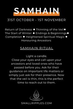 Samhain Traditions, Samhain Ritual, Wiccan Sabbats, The Wheel Of The Year, Witchcraft Spells For Beginners, Bump In The Night, Samhain Halloween, Wiccan Magic, Pagan Rituals