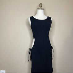 A Modern Take On Our Favorite Tank Dress Silhouette. In A Midi Length, This Dress Features Side Cutouts With Tie Sides For An Edgy Feel. Body: 91% Viscose, 9% Elastane Dry Clean Only Imported Model Is 5'9" And Wears A Us Size S Cutout Shirts, Bebe Dresses, Dress Silhouette, Cutout Dress, Tie Dress, Glass Jar, Tank Dress, Midi Length, Colorful Dresses