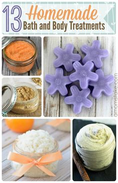 Try one of these relaxing homemade bath products including diy bath salt, easy body butter, and lotion bar recipes. Bath And Body Recipes, Diy Bath Salt, Diy Spa Treatments, Spa Recipes, Sugar Scrub Homemade, Diy Body Scrub