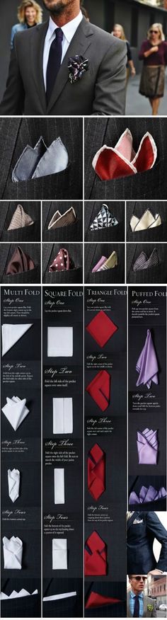 Pocket Square Folds #wedding #grooms #groomsmen Simpul Dasi, Pocket Square Guide, Pocket Square Folds, Air Jordan Retro 4, A Man In A Suit, Der Gentleman, Kemeja Lelaki, Man In A Suit