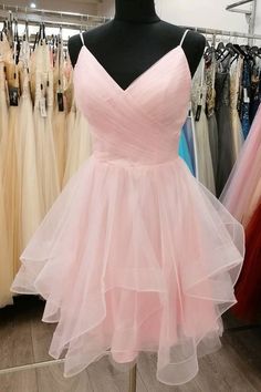 Pink Tulle A-line Homecoming Dresses Spaghetti Straps V-neck School Back Event Dresses Short Graduation Dresses for Teen,GD423 on Storenvy Event Dresses Short, Mythical Forest, Cocktail Rose, Simple Homecoming Dresses, Short Graduation Dresses, Champagne Prom Dress, Formal Dresses Graduation, Pink Homecoming, Pink Homecoming Dress