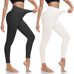 PRICES MAY VARY. 90% Nylon, 10% Polyester Imported ➤Ribbed Seamless Workout Leggings: Ultra-Stretch Fit (Enough thickness with breathability: No See-through), super soft and skin-friendly material, the Workout Leggings are moisture-wicking with 4-way stretch material that promotes both compression and support. These Yoga Leggings can also act as comfortable shapewear that keeps you hugged in and looking slim. ➤Comfortable High Waist: Wide-Waist Elastic Waistband to Cover Navel, providing Tummy C Best Leggings For Women, Flared Leggings, Wide Waist, Yoga Pant, Ribbed Leggings, Leggings For Women, Yoga Set, Best Leggings, Gym Leggings