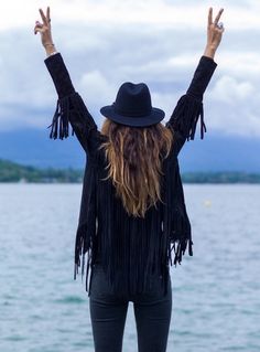 Leather tassel jacket Bohemian Rock Style, Hippie Elegante, Estilo Hipster, Fringe Jacket, Alternative Rock, Soft Grunge, Style Summer, Hippie Chic