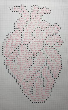 a piece of paper with hearts on it