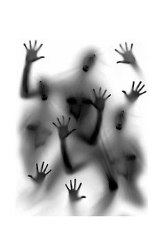 several hands are shown in the air as if they were reaching for something or someone