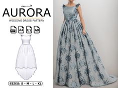 an image of a woman wearing a dress with flowers on it and the words aurora below