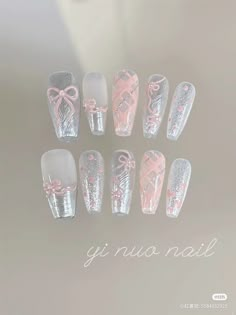 Girly Coquette Aesthetic, Bow Nail Designs, Aesthetic Bow, Balletcore Coquette, Bow Nails, Almond Nail Art