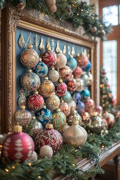 18 Heartwarming Christmas Living Room Decor Ideas Display For Christmas Ornaments, Display Christmas Ornaments Without Tree, Year Round Ornament Display, Ornament Display Ideas, Red And Green Palette, Christmas Ornament Display, Elegant Wreaths, Christmas Living Room Decor Ideas, Plaid Christmas Stockings