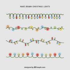 hand drawn christmas lights with different colors