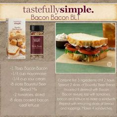 the bacon bacon blt sandwich is shown with ingredients