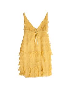 Prada F/W2000 Yellow Silk Ruffle Layers Dress Very good condition  Size 42 IT(S) All questions dm Measurements:  length: 37 inches chest: 14.5 inches waist: 18 inches Summer Silk Ruffle Dress, Silk Ruffle Dress For Summer, Elegant Mini Dress With Ruffled Straps For Daywear, Elegant Yellow Mini Dress With Ruffle Hem, Yellow Tiered Mini Dress With Ruffles, Yellow Silk Dress With Ruffles, Layers Dress, Ruffle Layered Dress, Yellow Clothes