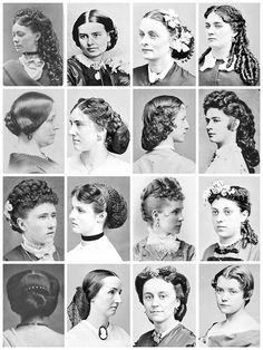 Victorain/ Civil War era hairstyles 1800s Hairstyles, Braid Hairstyle Ideas, Hairstyles Reference, Different Pictures