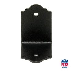 an image of a black leather tag on a white background with the words made in usa