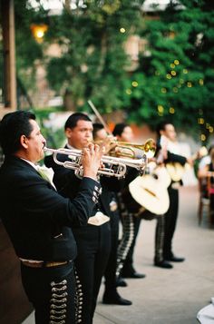 a band playing music on the street