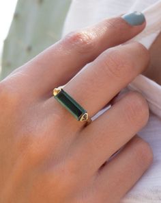 Green Tourmaline Hydro Ring ~ 18k Gold Plated ~ MR164 - Maresia Jewelry Rectangular Blue Topaz Ring, Vintage Emerald Rings, Handmade Boho Jewelry, Tourmaline Jewelry, Aqua Chalcedony, Tourmaline Ring, Anklet Bracelet, Pendant Bracelet, Delicate Rings