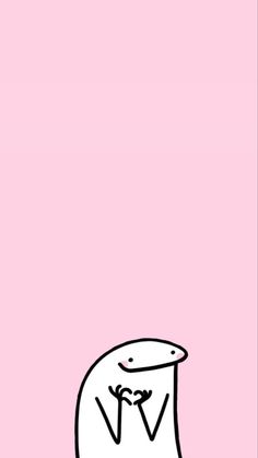 a pink background with an image of a cartoon character on the bottom right hand corner