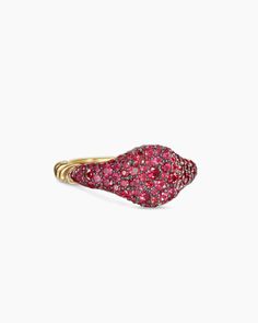 David Yurman Pinky Ring, Sapphire Pinky Ring, Luxury Ruby Gemstone Ring, Luxury Red Ruby Cluster Ring, Luxury 14k Gold Red Ring, Luxury Red 14k Gold Ring, Luxury Red Cluster Promise Ring, Luxury Red Signet Ring, 14k Gold Red Ruby Ring Fine Jewelry