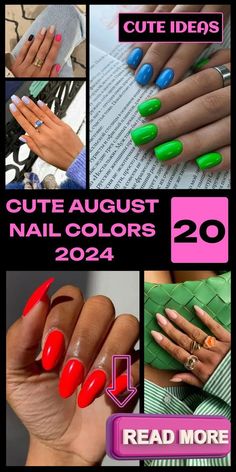 August Nail Colors, Vibrant Nail Colors, Harry Potter Nail Art, Hottest Nail Trends, Colors For 2024, Sky Blue Nails, August Nails, Easter Nail Designs, Manicure Colors