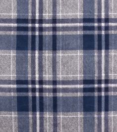 a blue and white plaid fabric