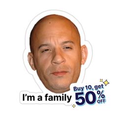 an image of a man's face with the words buy 10 get 50 % off