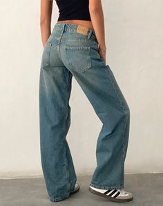 Vintage Blue Green Low Rise Straight Leg Jeans | Parallel – motelrocks-com-us Motel Rocks Vintage Blue Green Jeans, Cute Womens Jeans, Mid Rise Loose Jeans, Low Rise Jeans Women, Low Rise Parallel Jeans, H M Jeans, Christmas Clothing Wishlist, Perfect Fit Jeans, Low Waisted Straight Leg Jeans